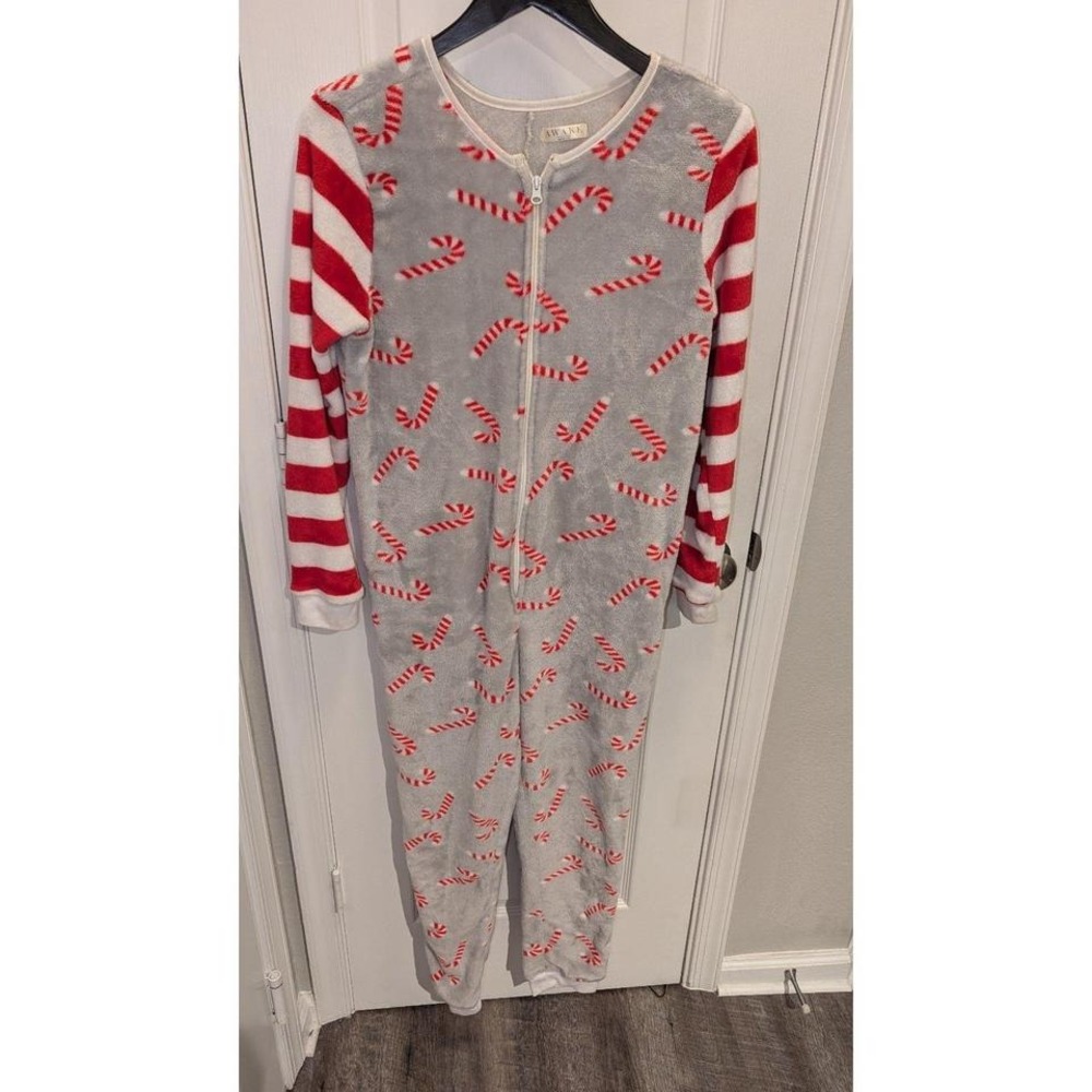 Adult Super‎ Soft Candy Cane Onesie size Medium